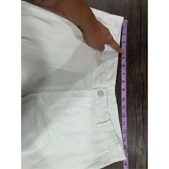 Tasso Elba White Linen Straight Men's Pants Size 34x32 Beachy Coastal Breathable - Picture 10 of 12